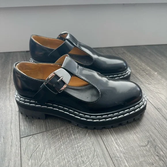 Proenza Schouler Lug Sole Mary Janes in Spazzolato Leather - Picture 1 of 8